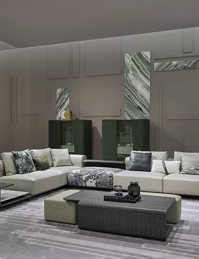 Vanbach Modern Simple Luxury Full Genuine Genuine Leather Sofa Set C19