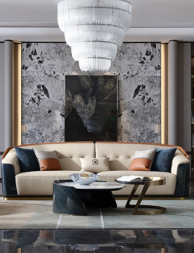 Vanbach Modern Light Luxury Full Genuine Leather Sofa Set - Eden