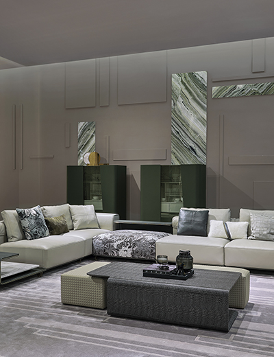 Vanbach Modern Simple Luxury Full Genuine Genuine Leather Sofa Set C19