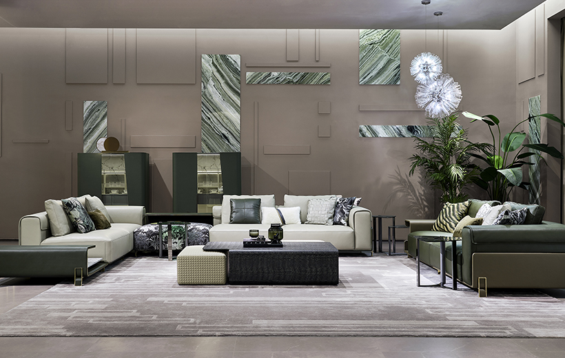 Vanbach Modern Simple Luxury Full Genuine Genuine Leather Sofa Set C19