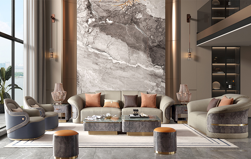 Vanbach Modern Light Luxury Leather Sofa "Yuanbao"